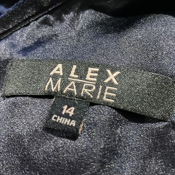 Alex Marie Lace Blue & White Striped Sleeveless Dress - Picture 5 of 10